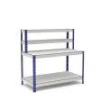 Blue and grey Workbench with Top & Lower Shelve
