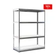 Maxplus Shelving Unit galva with bordered melamine decking