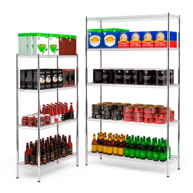 Chrome shelving with load