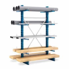 Double-sided cantilever rack with load