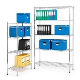 Chrome/Black Wire Shelving Unit